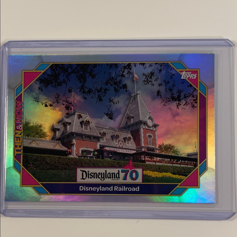 Topps Disneyland Railroad Trading Card - Holographic Blue/Purple Accent